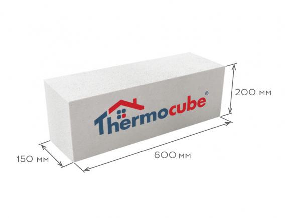 Блок газобетонный перегородочный D600 600*200*150, Thermocube