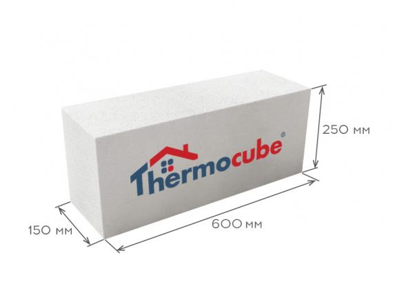 Блок газобетонный перегородочный D500 600*250*150, Thermocube