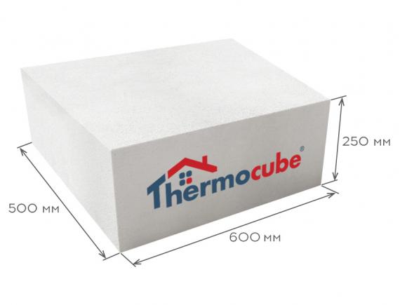 Блок газобетонный стеновой D500 600*250*500, Thermocube
