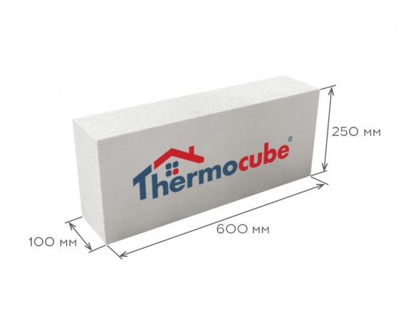 Блок газобетонный перегородочный D600 600*250*100, Thermocube